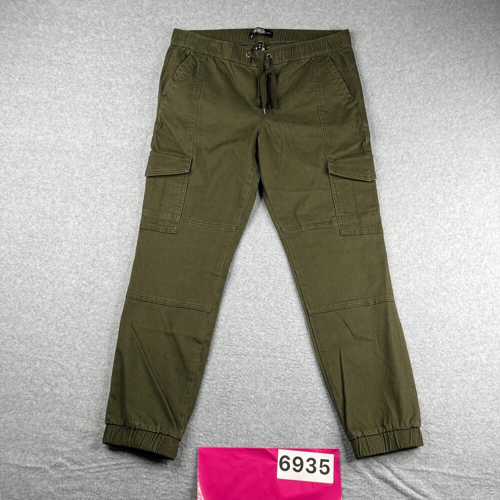 Rewash Brand Draw String Pants Casual Womens Size Large Green Cargo